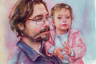 Hot Deals!  draw unique watercolour portrait for you