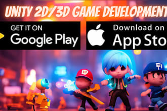 do 2d or 3d creative game development using unity for mobile and pc