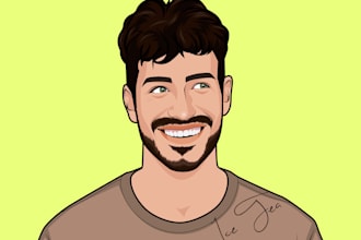 draw a custom digital cartoon portrait for avatars and gifts