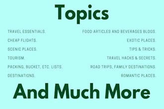write travel blogs on hotels, cheap airline, and travel tips