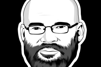 illustrate your best portrait using vector art with an icon face style
