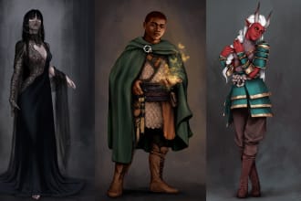 draw original character design and concept art