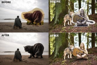 do adobe photoshop editing, add, remove people, resize image
