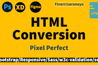 convert figma to html, xd to html, psd to html bootstrap css