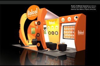 design your 3d trade show booth, kiosk or expo stand