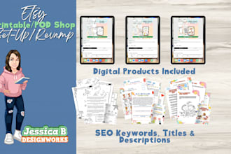 create or revamp your etsy shop and design your digital products