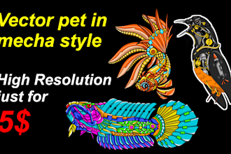 create vector pet in mecha style