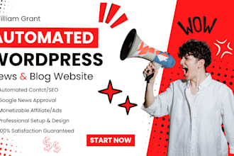 create a professional automated blog wordpress news website