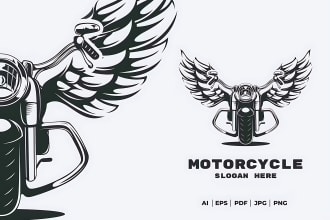 design creative motorcycle logo with satisfaction guaranteed