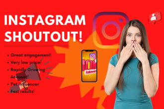 do instagram shoutouts on my dogs and cats ig account
