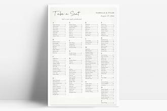 design a seating chart, timeline, and welcome sign