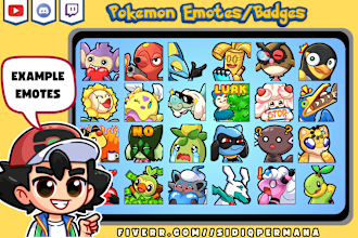 create pokemon twitch emotes, discord emoji and sub badges