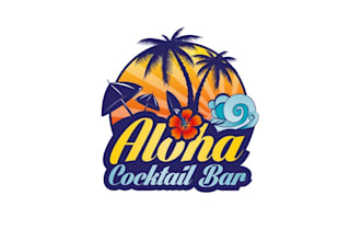 design modern aloha cocktail bar logo