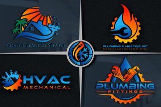 plumbing heating hvac cleaning air conditioning oil gas logo