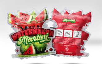design die cut, custom shaped weed, cannabis mylar bag or pouch
