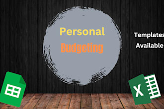 personal budgeting on google sheet and ms excel with graphs