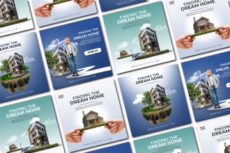 design real estate social media ad posters and banner