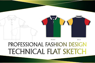 do kids fashion technical flat illustrations for you