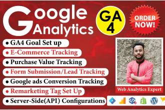 fix or setup google analytics 4, ga4 ecommerce tracking, conversion tracking GTM