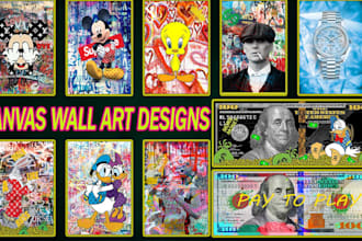 create trendy, unique canvas wall art design