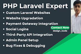 be your PHP laravel developer to build custom websites