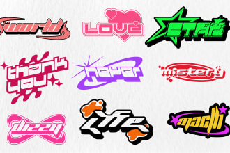 design custom streetwear logo brand y2k or your name for you