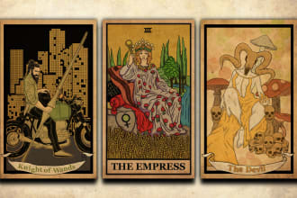 draw illustration tarot card and digital art in any style
