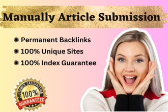 do 45 article submission, publish, posting with da 60 plus