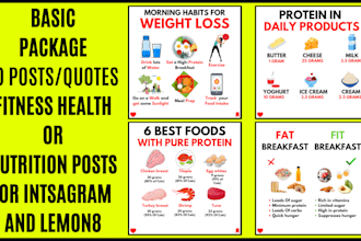 design health and fitness infographics for instagram