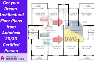 do architectural floor plans or pdf to cad in autocad