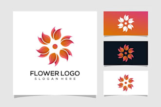 create portfolio flower logo and floral illustration, botanical