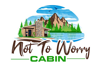 design wonderful cabin logo with unlimited revision