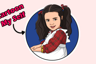 make cartoon portrait my self, friends, and family
