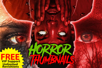 design scary creepy horror youtube thumbnails