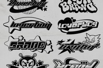 design y2k style streetwear logo brand