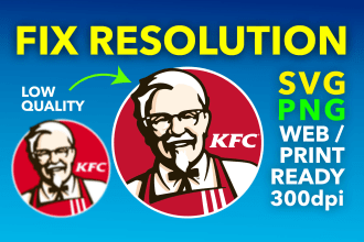sharpen logo redraw vectorize, enhance images, redesign modify resize svg png ai