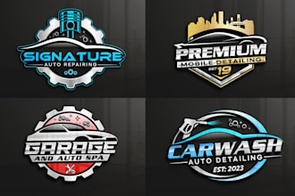design a unique 3d auto logo for car wash, repair, or insurance brands