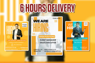 do job hiring, business flyers, social media ads in 6 hours