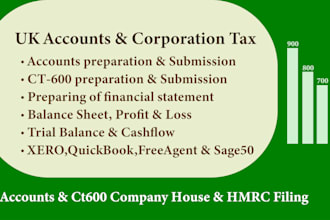 prepare UK accounts and corporation tax submit to hmrc