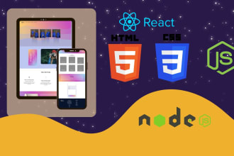 build a responsive react web application, landing page website, api integration