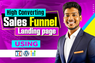 build sales funnel in clickfunnels, wordpress,  gohighlevel landing page