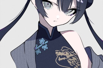 draw a beautifull anime and manga art illustration