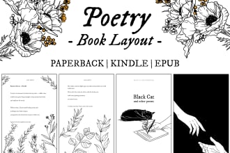 format your poetry, childrens stories, and journal books for KDP amazon epub