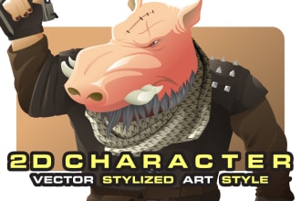 design 2d character vector stylized art