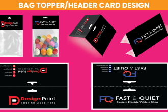 do bag topper,header card,thank you card,gift card and post card design