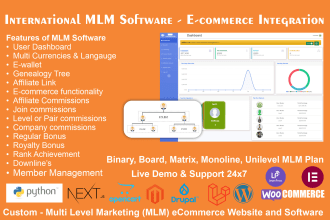 develop any kind of mlm software and ecommerce website cms for your business