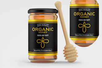 design a premium honey label and packaging design asap