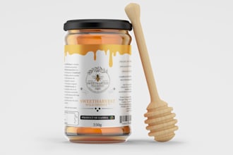 design a premium label for your honey product professionally