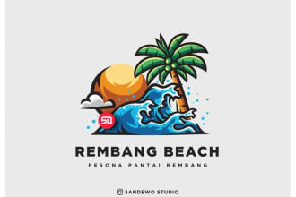 make eye catching wonderful beach logo design