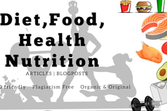 write articles and blogposts on food and healthy living